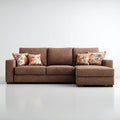 3-Sitzer Ecksofa mit Recamiere rechts Braun 260 x 160 x 85 cm Polyester Mikrofaser