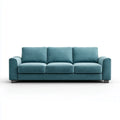 3-Sitzer Sofa Petrol 220 x 90 x 85 cm Polyester-Samt Schaumstofffüllung Rechteckig