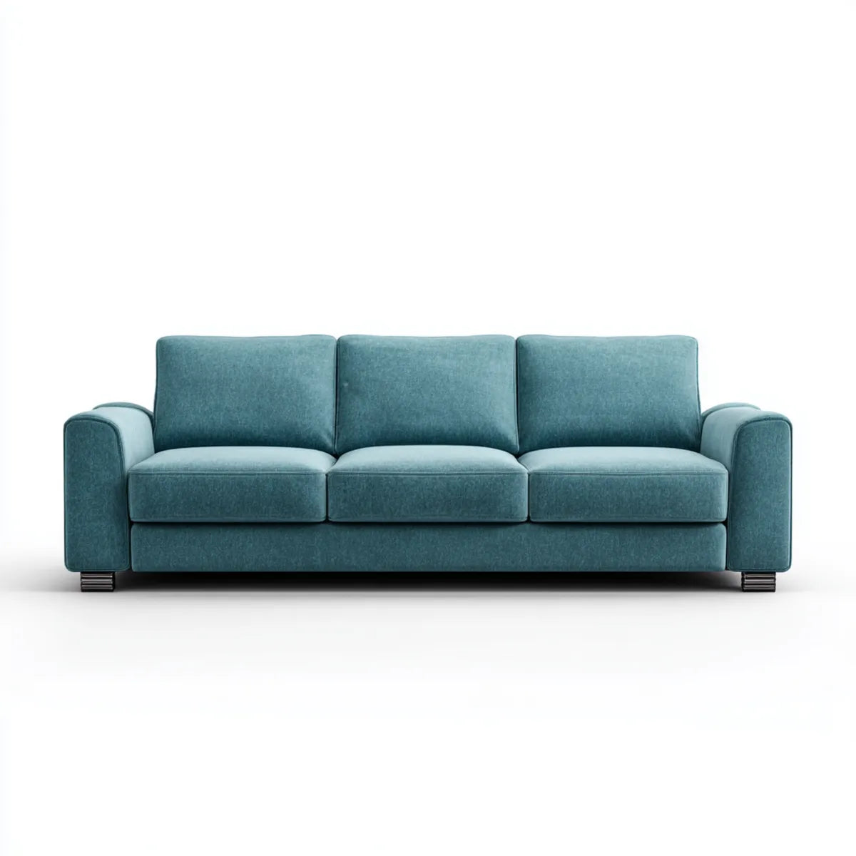 3-Sitzer Sofa Petrol 220 x 90 x 85 cm Polyester-Samt Schaumstofffüllung Rechteckig