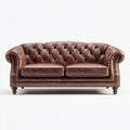 2-Sitzer Chesterfield Sofa Braun 180 x 90 x 78 cm Polyurethan-Kunstleder Rechteckig