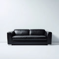 2-Sitzer Sofa Schwarz aus PU-Kunstleder rechteckig 180 x 82 x 88 cm
