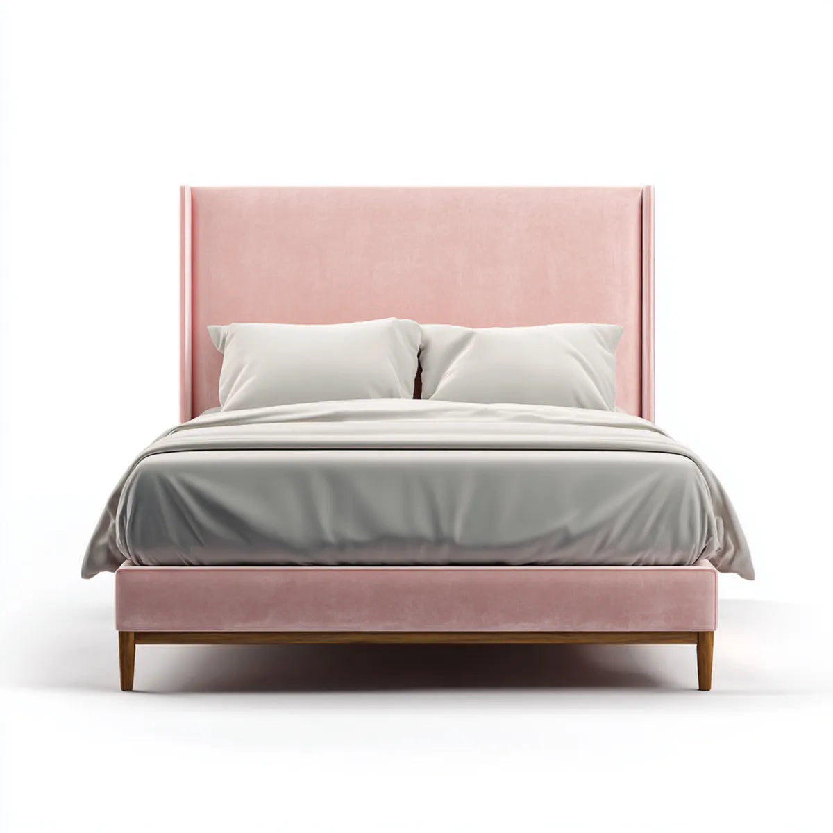 Polsterbett Doppelbett Rosa 160 x 200 cm Samtoptik Rechteckig