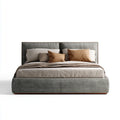 Polsterbett Doppelbett Grau 180 x 200 cm Polyester Rechteckig