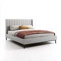 Polsterbett Doppelbett Hellgrau 160 x 200 cm Polyester Rechteckig