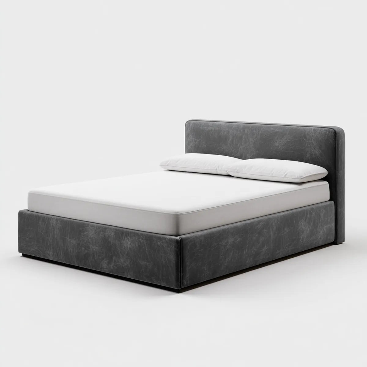 Polsterbett Doppelbett Anthrazit 180 x 200 cm mit PU-Kunstlederbezug rechteckig