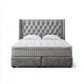 Boxspringbett Doppelbett Grau 180 x 200 cm Polyester-Samt Rechteckig