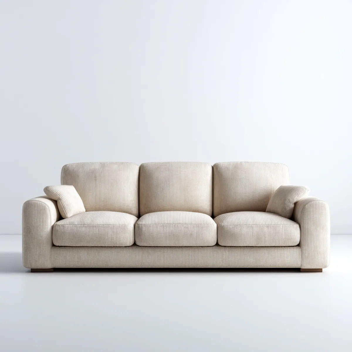 3-Sitzer Sofa Creme 230 x 95 x 85 cm Polyester-Cord rechteckig