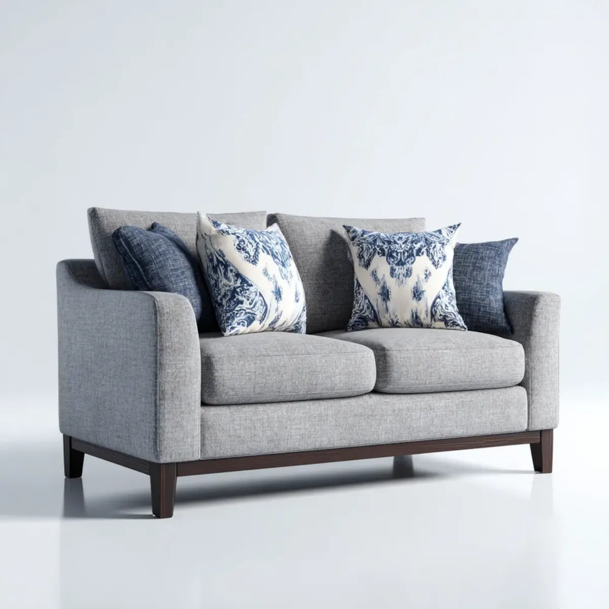 2-Sitzer Sofa Grau 160 x 90 x 85 cm Polyester Rechteckig