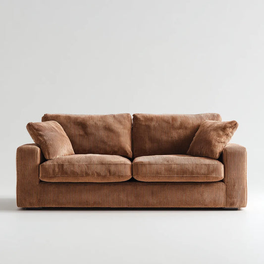 2-Sitzer Sofa Braun 180 x 90 x 85 cm Polyester-Cord Rechteckig