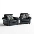 Sessel 2er Set Schwarz aus PU-Kunstleder rechteckig 100 x 92 x 90 cm